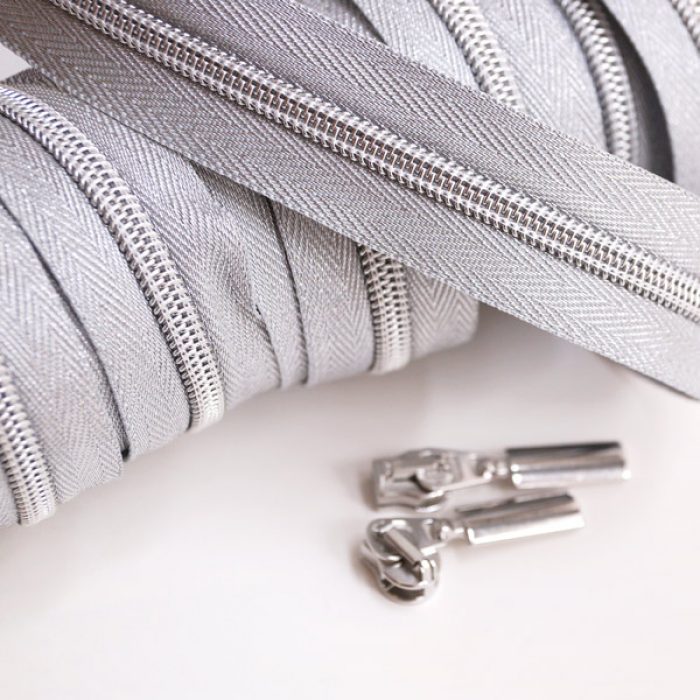 Endlos Reissverschluss silber