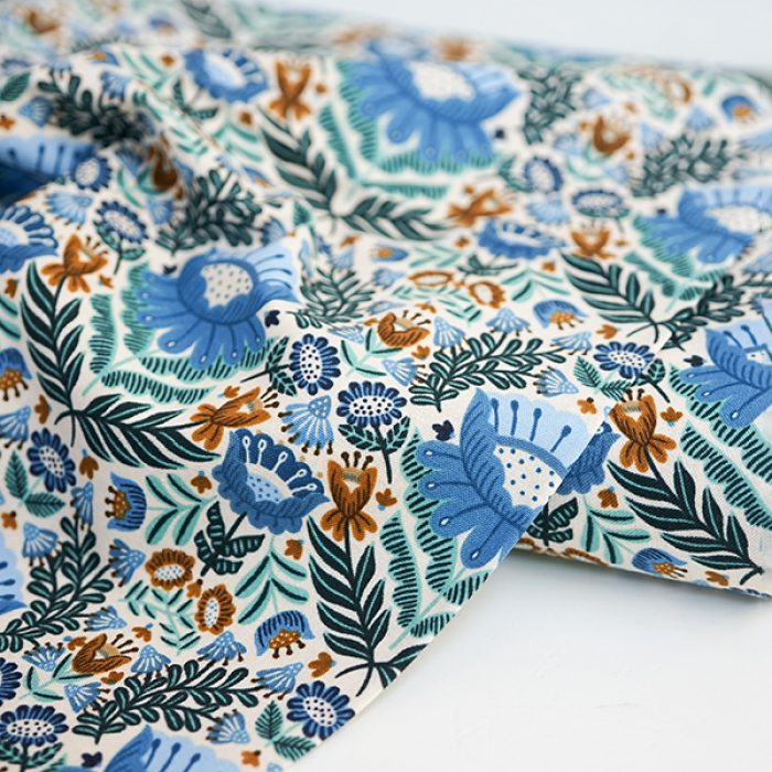 Clara Floral - Blue Fabric