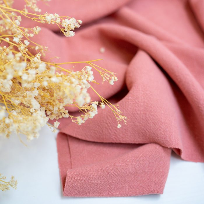Viskose Leinen Jacquard – Dusty Raspberry