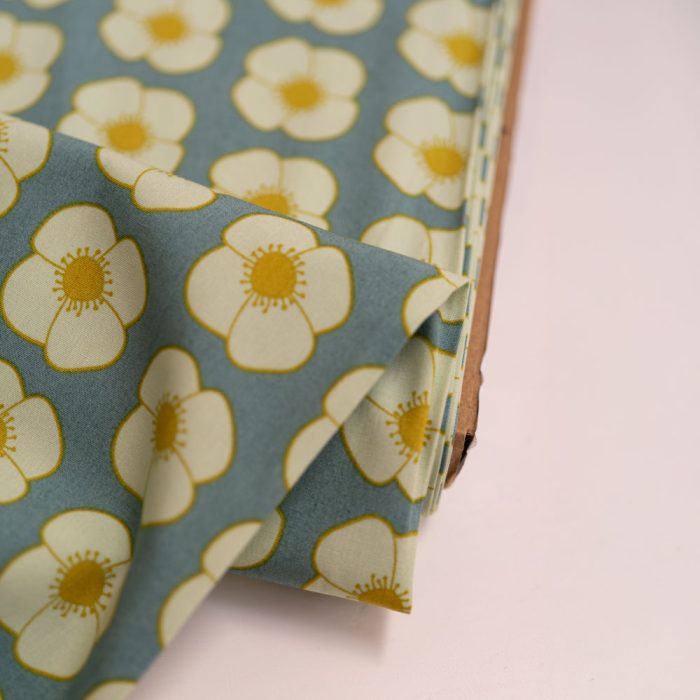 Art Gallery Fabrics Joyful Poppies GeoBloom Designerstoff Popeline