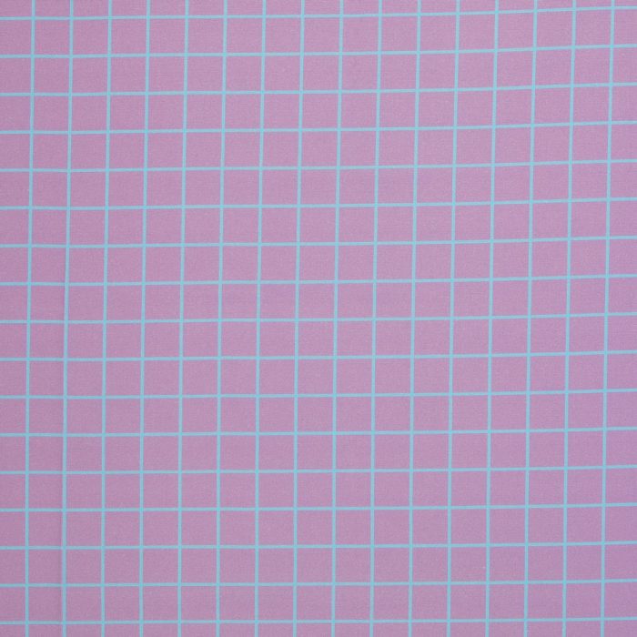 Happy Canvas Story Stoff mit lila Grundton und blauem Grid Muster aus Baumwollcanvas