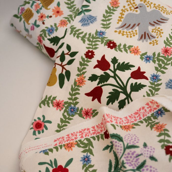 Rifle Paper Garden Album Canvas Cream floraler Baumwoll Leinen Canvas Stoff