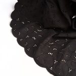 Lana Bordüre Popeline schwarze Embroidery Baumwolle mit beidseitiger Bordüre