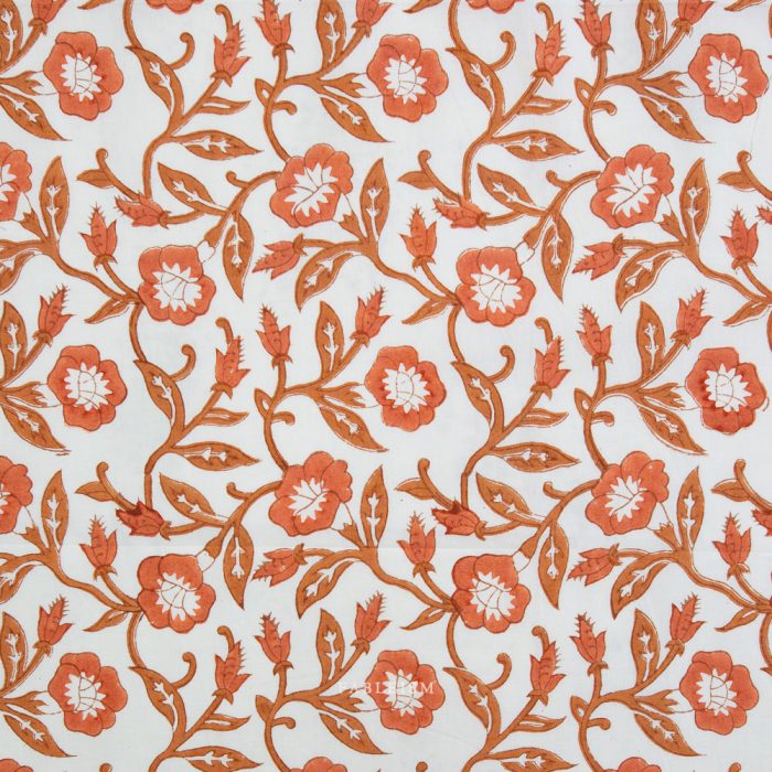 Fableism Supply Trumpet Vines Sienna Blockprint Stoff