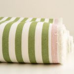 Canvas Streifen Limette aus 100 % Baumwolle in Off-White mit Streifenmuster